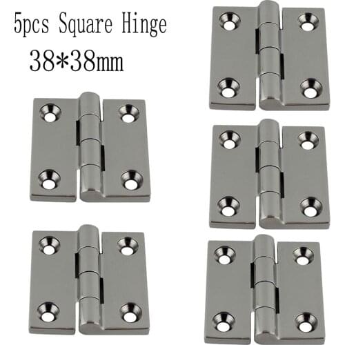 Stainless Steel 316 High Mirror Marine Square Hinge 38*38mm 50*50mm Top Mirror Polished Boat/Yacht Square Hinge 5pcs
