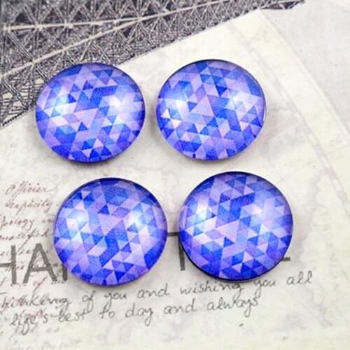 New Fashion 20pcs 12mm Purple Triangle Handmade Photo Glass Cabochons Pattern Domed Jewelry Accessories Supplies-E1-14