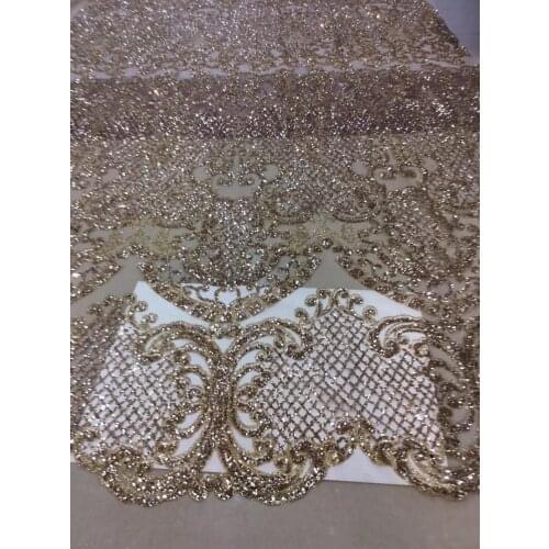Newest african sequins tulle mesh fabric sparkly JRB-101123 glued glitter sequins lace fabric