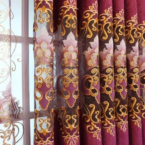 New Home Interior Modern Gorgeous European Style Jacquard Hollow Embroidery Shading Curtains for Living Room Bedroom Dining Room