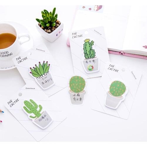 NEW 30 Sheets Fresh Cactus Memo Pad self-adhesive Sticky Notes Notebook Stationery Memo Pad Papelaria Escolar School Supplies