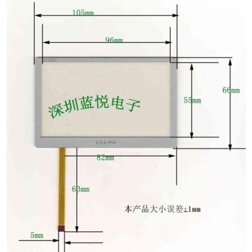 Original new 4.3''inch four-wire resistance resistance touch screen 105 * 65 cable outlet