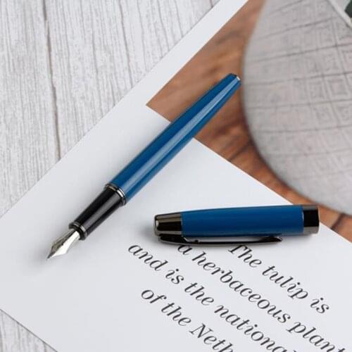 Picasso Ancient High Quality Fountain Pen 920 Pimio Metal Writing Pen Iridium Fine Nib 0.5mm Blue For Business Office & Home