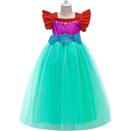 Girls Cosplay Elegant Dress Baby Halloween Costume Girl Ceremony Dress Sequin Birthday Party Kids Cute Fantasy Role Performance
