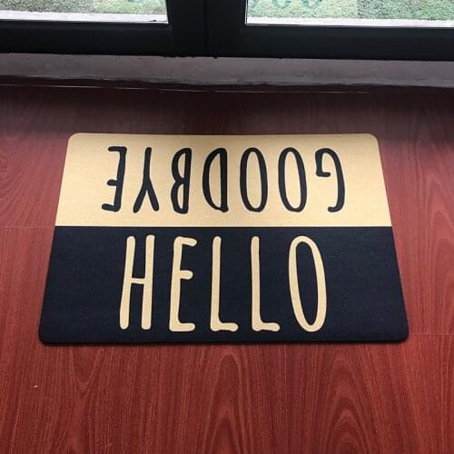 Custom Doormat for Entrance Door Hallway Hello Goodbye Anti-Slip Floor Mat Area Rugs Funny Outdoor Door Mat Carpet