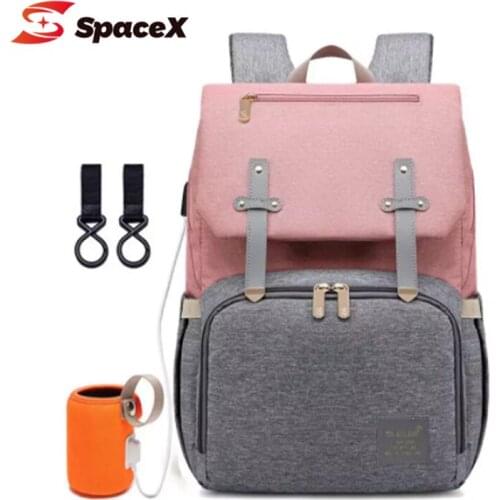 MUMMY DIAPER LARGE MULTI-FUNCTION WATERPROOF TRAVEL NAPPY BAGS USB CHARGING PORT BOTTLE WARMER