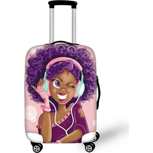 HaoYun Cartoon Dust-proof Luggage Cover African Girls Pattern Suitcase Cover Afro Arts Design Water-proof Travel Accessories