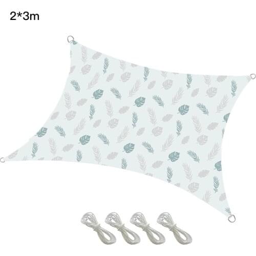 Shade Sail Canopy Rainproof Cloth 2m*4 Rope Shading Rate Of 90% Protection Outdoor Courtyard Set Garden With Hardware Kit Awning