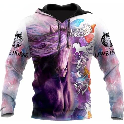 CLOOCL Love Horse Painting Colorful 3D All Over Printed Autumn Hoodies Long Sleeve Men Women Casual Zip Pullover Sudadera Hombre