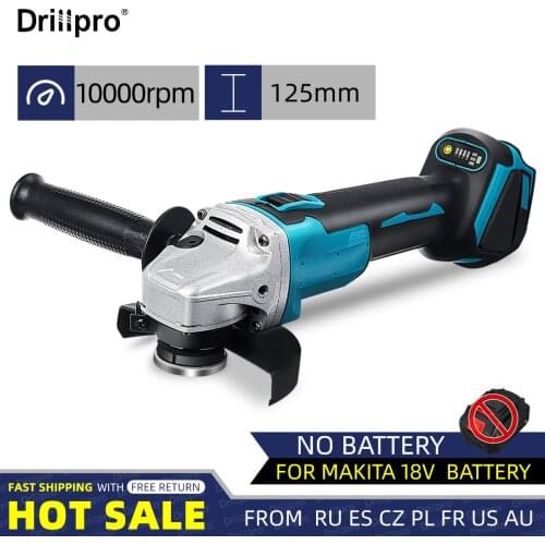 125mm Brushless Cordless Impact Electric Angle Grinder Power Tools Polishing Grinding Cutting Machine for 18V Makita Battery