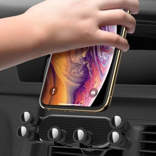 Universal Gravity Linkage Round Air Vent Mount Mobile Phone Holder Stand Bracket