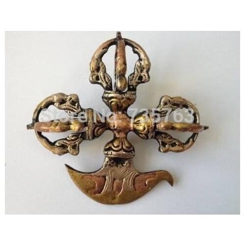 Xiuli 00833 Tibet Tibetan Bronze Buddhist Ritual Tool Vajra Doorje Amule