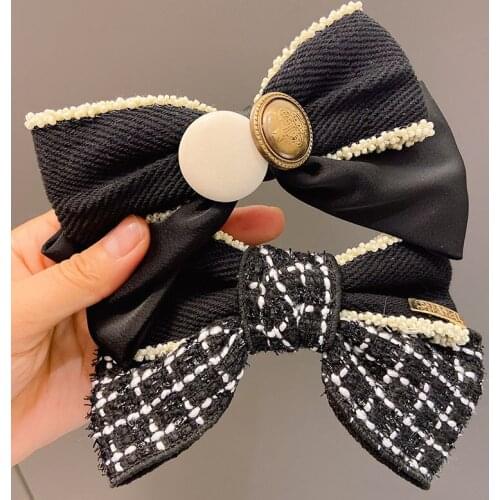 Women Elegant Fashion Bowknot Hair Clip Headdress Crystal Diamond Spring Clip Hairpin Headwear Hari Accessories