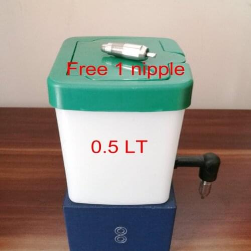 1X 0.5 Lt Bucket And 2X Poultry Nipple Screw Drinker Chicken bird quial Rabbit Mouse waterer