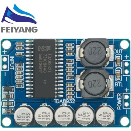 10pcs Digital power amplifier board module 35w mono amplifier module High-power TDA8932 low power consumption