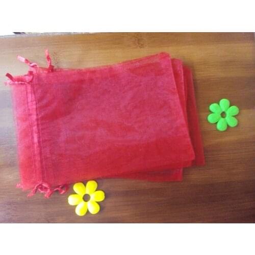 1000pcs 15*20cm Pure Red Organza Gift Bag Jewelry Packaging Display Bags Drawstring Pouch For Bracelets/necklace Yarn Bag