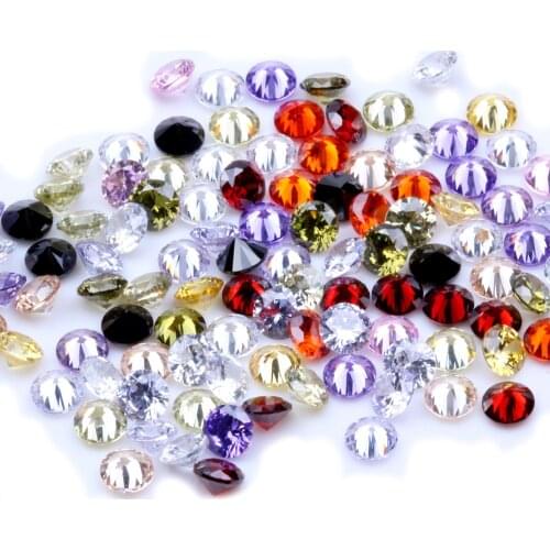 1000pcs AAAAA+ 0.8-4mm CZ Stone Round Cut Beads Mixed Colors Cubic Zirconia Synthetic Gems For Jewelry