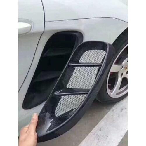 2pcs Carbon Fiber Modified Side Tuyere Air Hood Air Intake Cover For Porsche 718 2016 2017 2018 2019