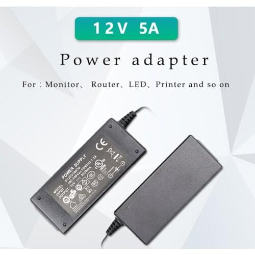 12V 5A LED light power adapter 100-240V LED Power Supply Adapter drive for 5050 3528 LED Light Strip with line