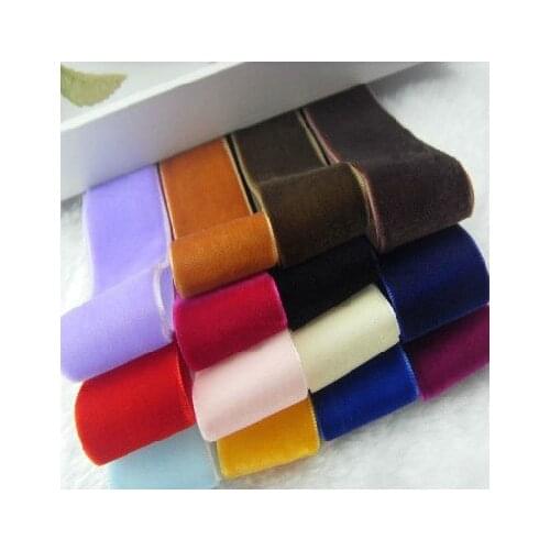 1/4 inch 6mm Free shipping ,velvet ribbon, 70yds/roll, No elastic Single face nylon velour webbing, many color choices
