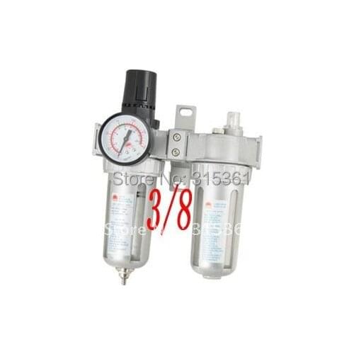 Free Shipping 5PCS/Lot 3/8'' SFC300 Air Filter Gas Source Treatment w Pressure Gauge