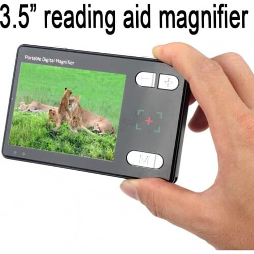 Free shipping Factory supply 3.5'' LCD Screen Portable Low Vision Electronic Video Magnifier Read Aid TV Out