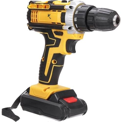 21V 1500RPM 28Nm Impact Electric Drill Cordless Wireless Screwdriver Impact With Battery&Charger Hammer Power Driver Tools