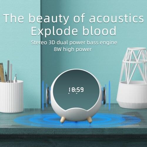 Wireless Charger Smart Home Bluetooth Desktop Mini Speaker Phone Stand Computer Insert Memory Card U Disk Clock Alarm Clock