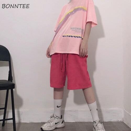 Casual Pants Women Summer Knee Length Fashion New Loose Pockets Girls Streetwear Leisure Solid Simple Ulzzang Soft All-match