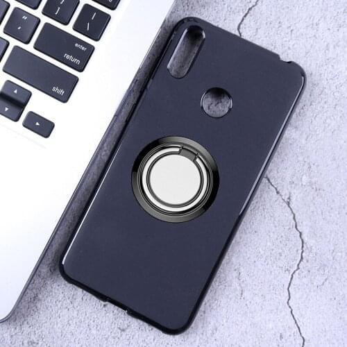 For Huawei Y7 2019 Back Ring Holder Bracket Phone Case Cover Phone TPU Soft Silicone Cases ON Huawei Y7 Prime 2019 6.26"