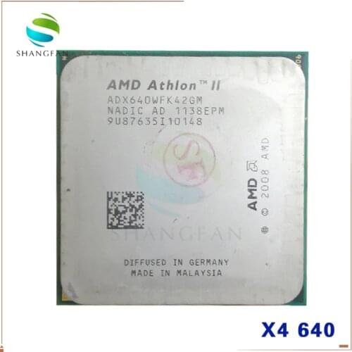 AMD Athlon X4 640 X4-640 3GHz Quad-Core CPU Processor ADX640WFK42GM ADX640WFK42GR 95W Socket AM3 938pin