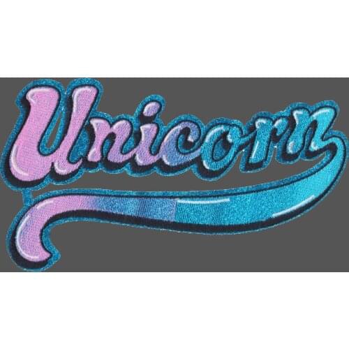 Colors Unicorn Letters Patches Iron on Embroidery Appliques Sew Large Patch for Clothing Jackets Clothes Stickers DIY Accessory