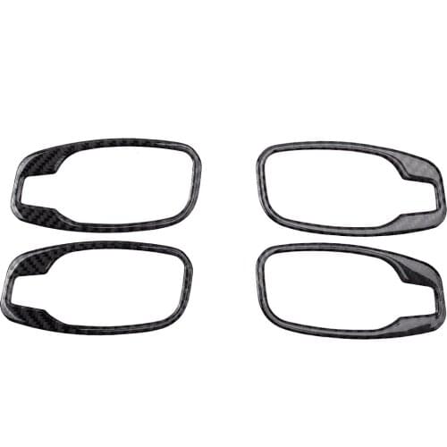 4Pcs/Set Interior Door Handle Cover Trim Decor Decoration Black Carbon Fiber Fit For BMW 5 Series E60 2006 2007 2008 2009 2010