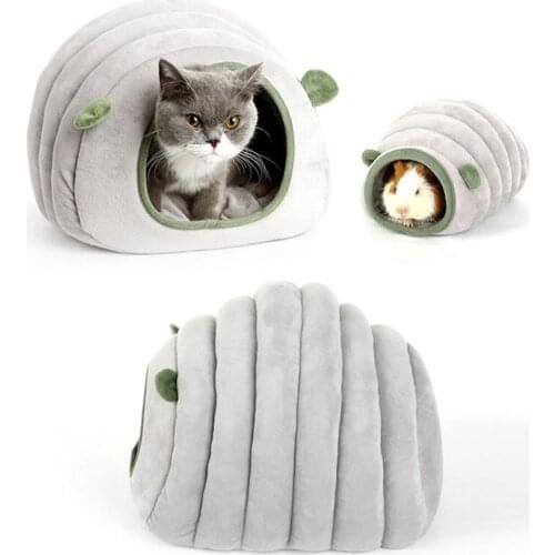 Deep Sleep Cats House Pet Winter Plush Cat Bed For Indoor Warm Cave Sleeping Bag Dog Bed Soft Small Dog Mat Pet Supplies