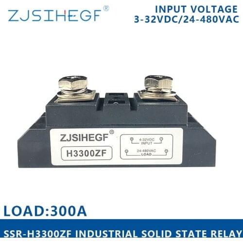 H3300ZF Solid State Relay DC to AC 200A Voltage Relay 3-32V DC to 24-480V AC Solid State Relays SSR 300A
