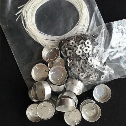 10m Cotton Cord +100x Wick Base +100x Container Handmade Candle Wicks Core Tealight Empty Holder Container Sustain