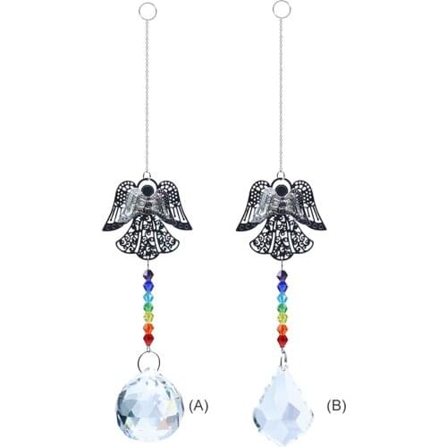 Crystal Metal Chandelier Pendant Prism Hanging Ornament Lamp Home Outdoor Garden Window Decorations