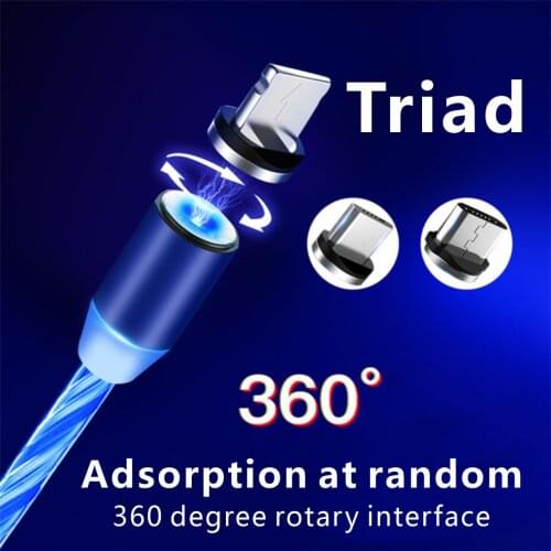 360 degree rotary interface Cable Fast Charging Magnet Charger Micro USB Type C IOS Cable Mobile Phone Wire Cord For iPhone