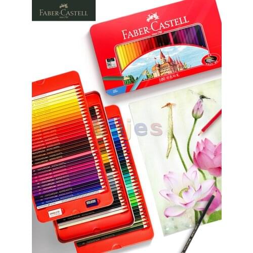 Faber-Castell Classic Colored Pencils Tin Set, 72/100 Vibrant Colors In Metal Case, Professional Art Painting Coloring Set