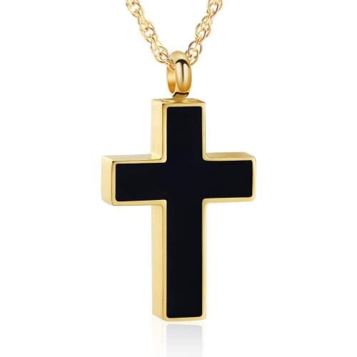 Cross Cremation Jewelry for Ashes Stainless Steel Classic Urn Pendant Necklace Memorial Ash Holder Keepsake Urn Jewelry for Men