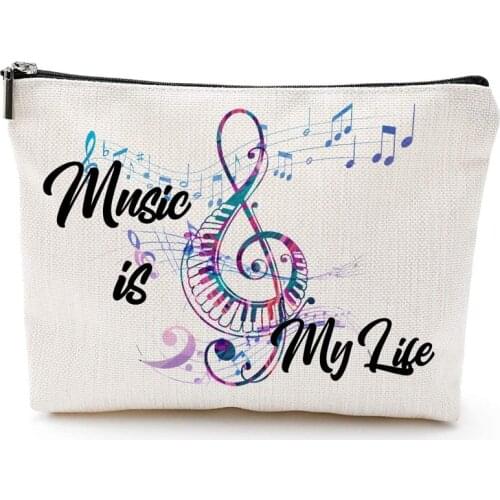 Best Music violin piano Teacher Appreciation Makeup Cosmetic Pencil Bag Thanksgiving birthday Christmas new Year Gift present