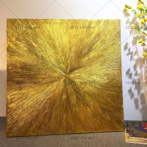 Best Handmade Modern Abstract Golde Palette Knife Oil Painting on Canvas Living Room Decorative Hand Painted Wall Art Pictures