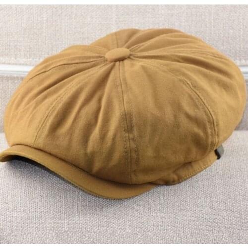 Men Vintage Beret Pure Color Fashion Cotton Linen Spring Summer Breathable British Style High Quality Accessories Simple Beret