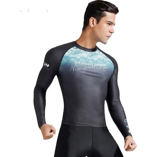 Man Long Sleeve Swimsuit Diving Swimsuit Surfing Rash Shirt Surf Wear Uv Protection Shirt Lycra Men Rash Guard Top