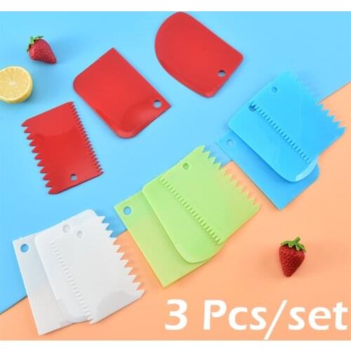 3Pcs/set Dough Scraper Bowl Scraper Cutter Multipurpose for Bread Dough Cutting Cake Fondant Cream Spatulas Baking Pastry Tools