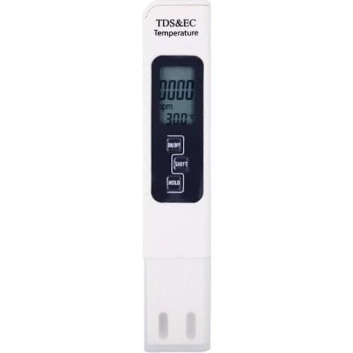 3 IN 1 Water Quality Tester EC TDS PPM Temperature Meter LCD Conductivity Detection Pen Digital Portable Filter Tool 40%OFF