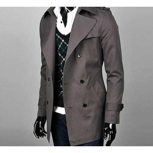 Autumn trench coat men overcoat long sleeve new designer slim sexy mens double breasted clothing 2020 spring business outerwear