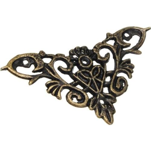1pcs Triangle Archaize Wrap Angle Chinese Antique Furniture Corner Brass Jewelry Wrap Wooden Copper Copper Angle Fittings B Q9Y8