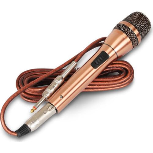 1pc Universal Wired Uni-Directional Handheld Dynamic Microphone Noise Isolation Microphone Gold