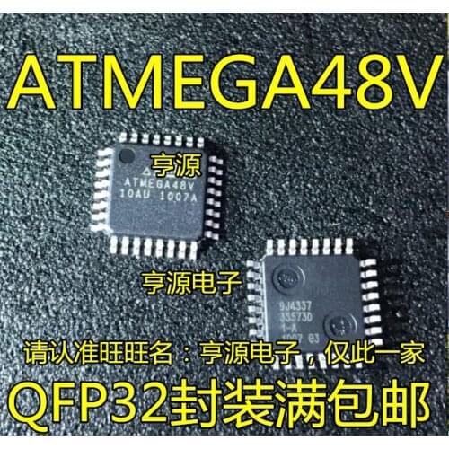 10PCS ATMEGA48V ATMEGA48V-10AU QFP32 8AVRMCU